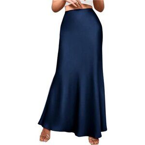 Womens Skirts Casual Maxi Skirt Navy Blue
